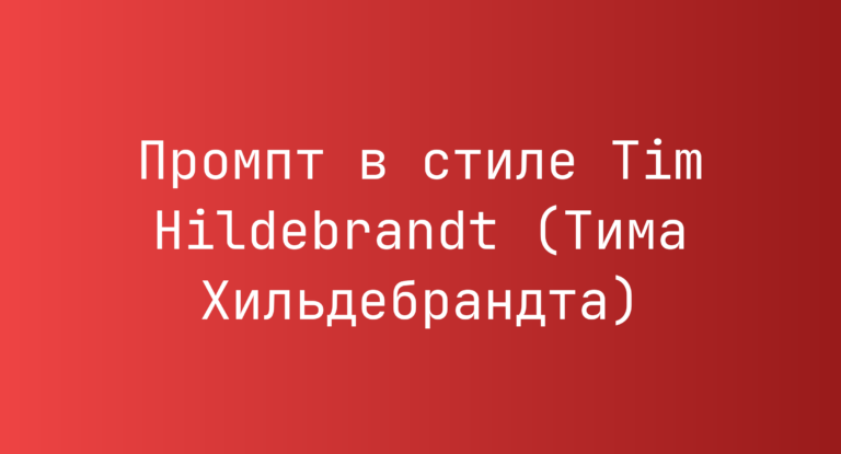 Промпт в стиле Tim Hildebrandt (Тима Хильдебрандта)