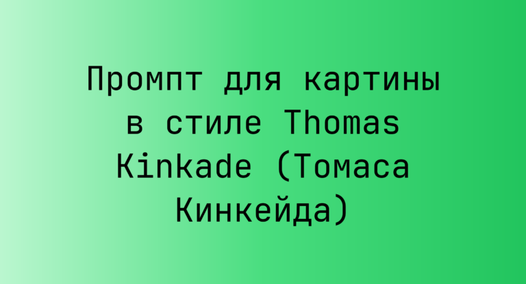 Промпт для картины в стиле Thomas Kinkade (Томаса Кинкейда)