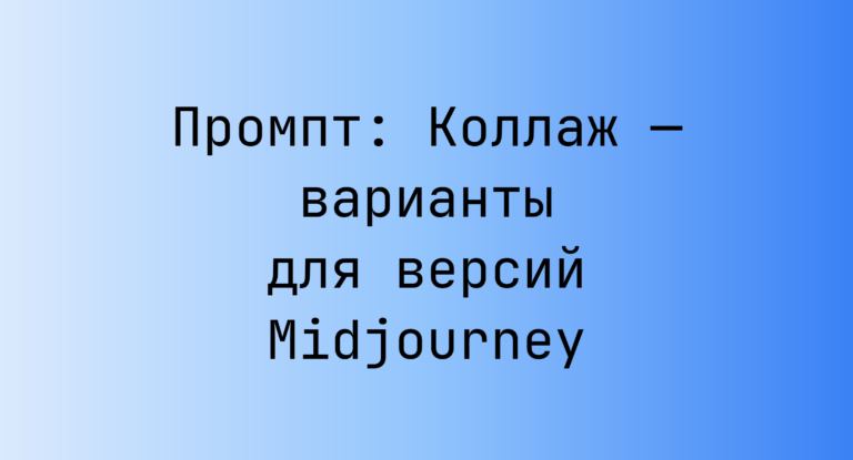 Промпт: Коллаж — варианты для версий Midjourney