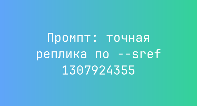 Промпт: точная реплика по –sref 1307924355