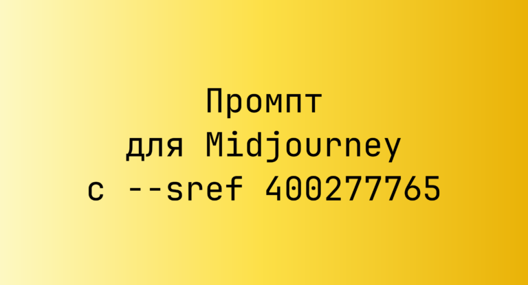 Промпт для Midjourney с –sref 400277765