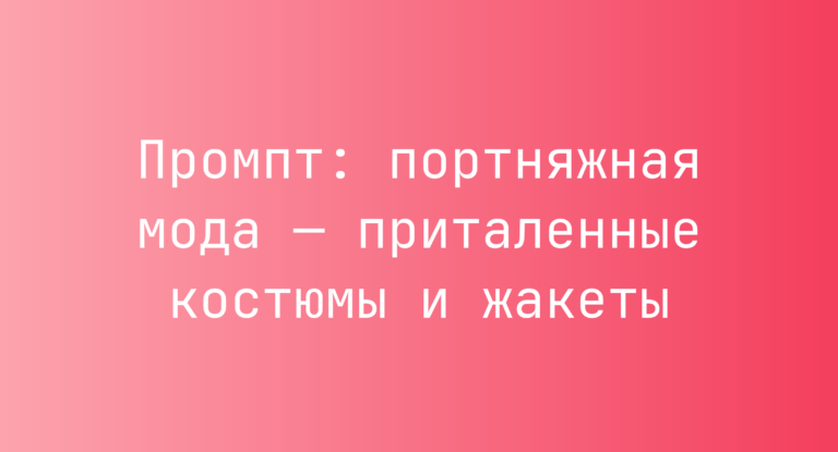 Промпт: портняжная мода — приталенные костюмы и жакеты
