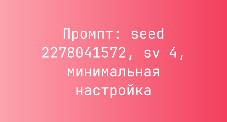 Промпт: seed 2278041572, sv 4, минимальная настройка