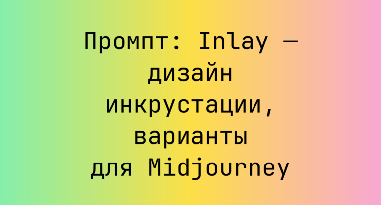 Промпт: Inlay — дизайн инкрустации, варианты для Midjourney