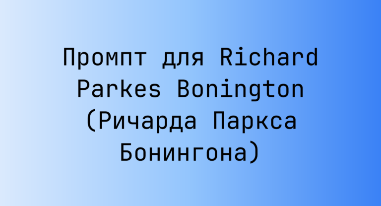Промпт для Richard Parkes Bonington (Ричарда Паркса Бонингона)