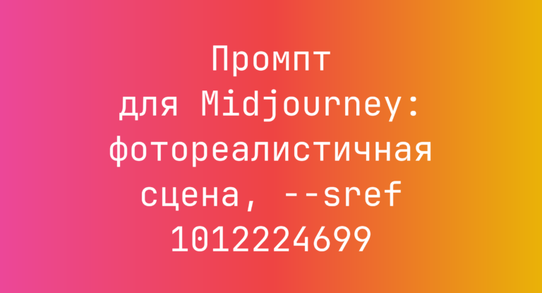 Промпт для Midjourney: фотореалистичная сцена, –sref 1012224699