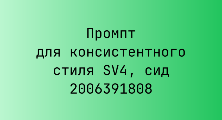 Промпт для консистентного стиля SV4, сид 2006391808