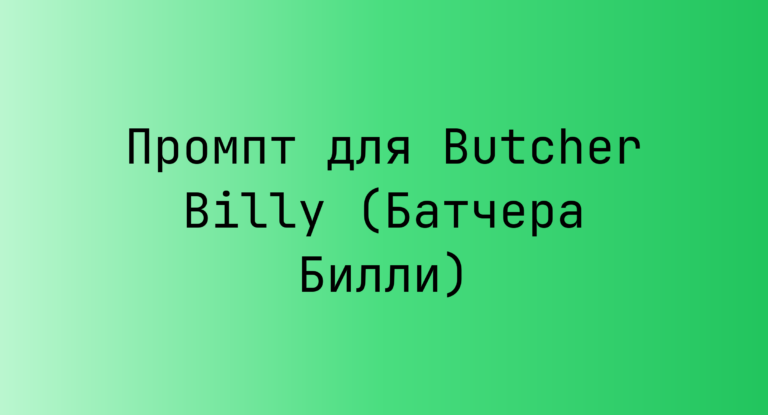 Промпт для Butcher Billy (Батчера Билли)