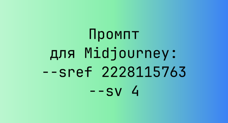 Промпт для Midjourney: –sref 2228115763 –sv 4