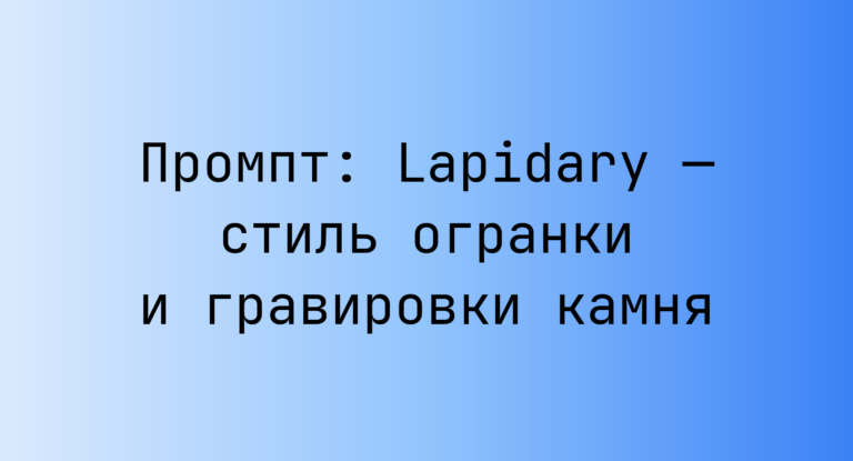 Промпт: Lapidary — стиль огранки и гравировки камня
