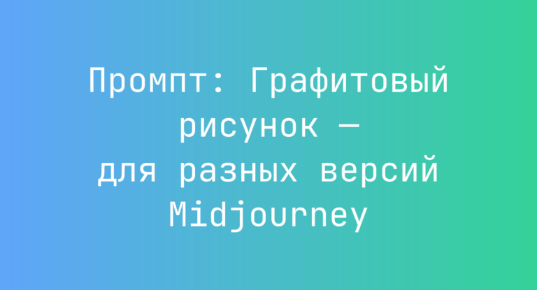 Промпт: Графитовый рисунок — для разных версий Midjourney