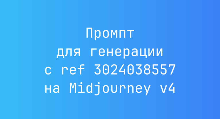 Промпт для генерации с ref 3024038557 на Midjourney v4