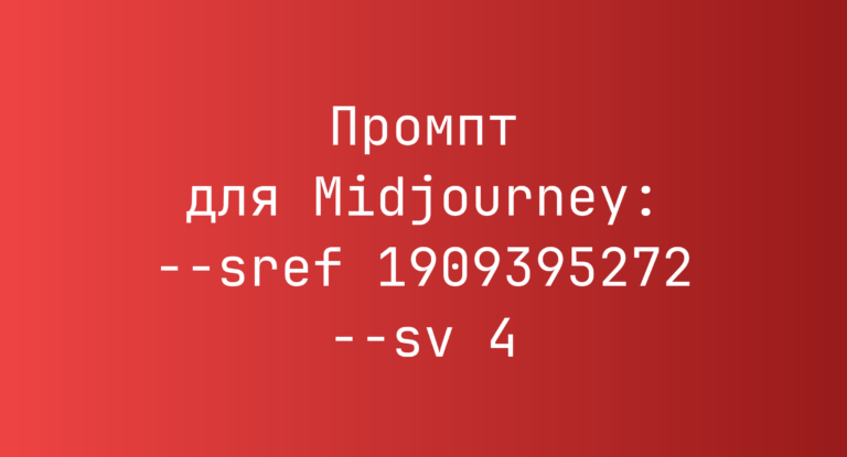 Промпт для Midjourney: –sref 1909395272 –sv 4