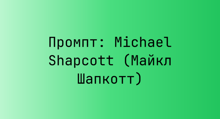 Промпт: Michael Shapcott (Майкл Шапкотт)
