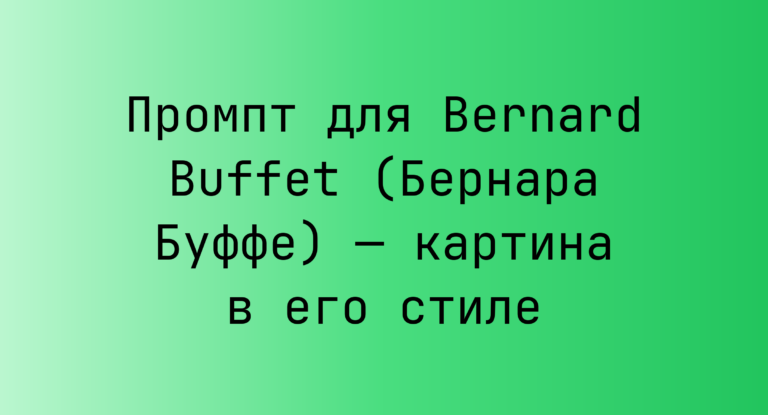 Промпт для Bernard Buffet (Бернара Буффе) — картина в его стиле