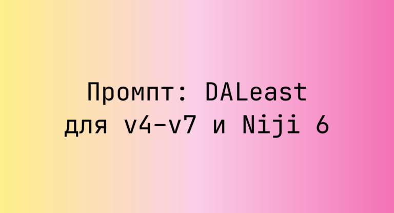 Промпт: DALeast для v4–v7 и Niji 6