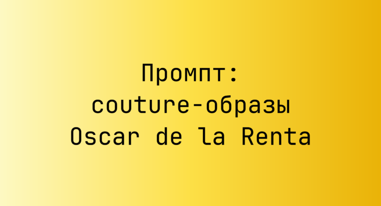 Промпт: couture-образы Oscar de la Renta