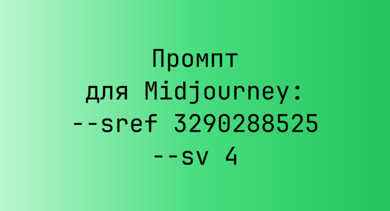 Промпт для Midjourney: –sref 3290288525 –sv 4