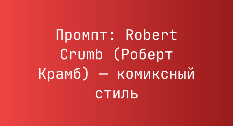 Промпт: Robert Crumb (Роберт Крамб) — комиксный стиль