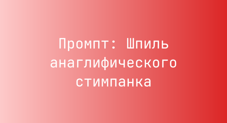 Промпт: Шпиль анаглифического стимпанка