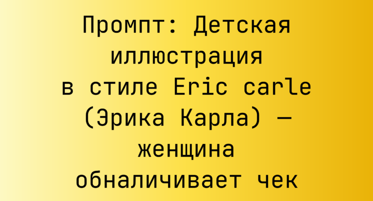 Промпт: Детская иллюстрация в стиле Eric carle (Эрика Карла) — женщина обналичивает чек