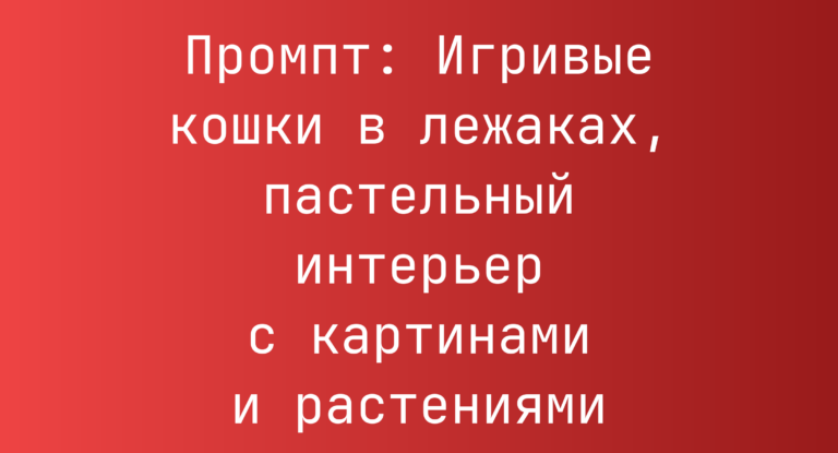 Промпт: Игривые кошки в лежаках, пастельный интерьер с картинами и растениями