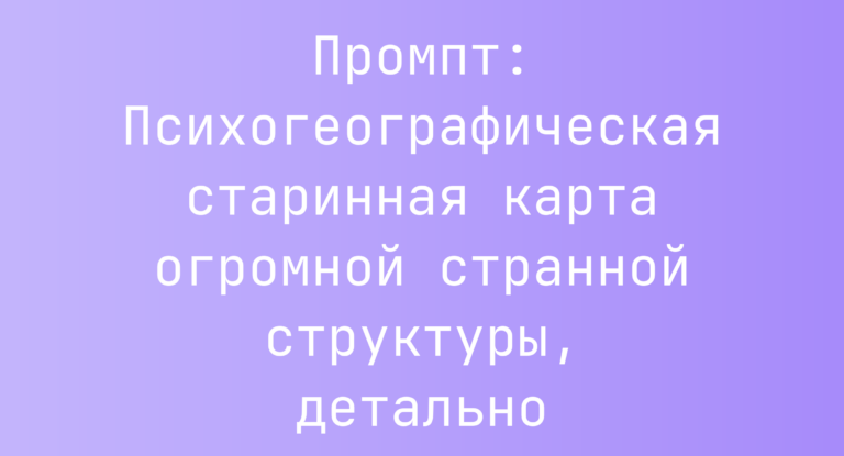 Промпт: Психогеографическая старинная карта огромной странной структуры, детально