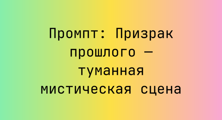 Промпт: Призрак прошлого — туманная мистическая сцена