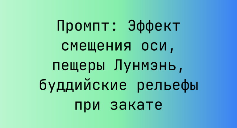 Промпт: Эффект смещения оси, пещеры Лунмэнь, буддийские рельефы при закате