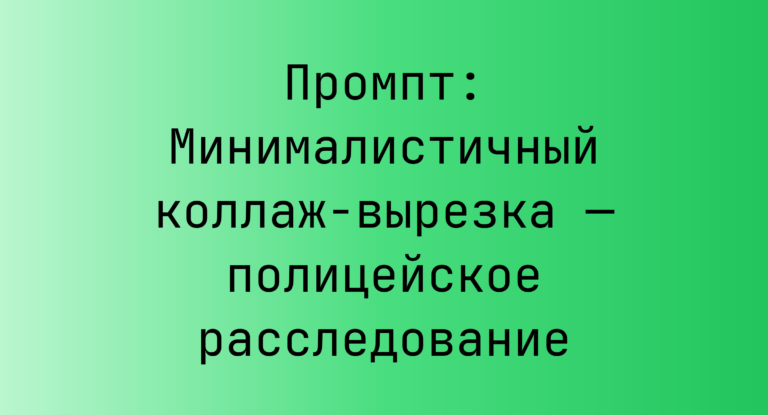 Промпт: Минималистичный коллаж-вырезка — полицейское расследование