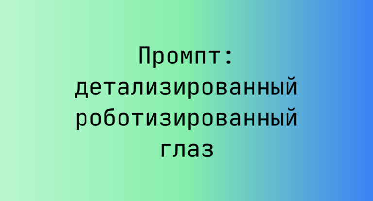 Промпт: детализированный роботизированный глаз