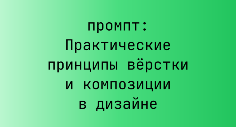Практические принципы верстки и композиции в дизайне