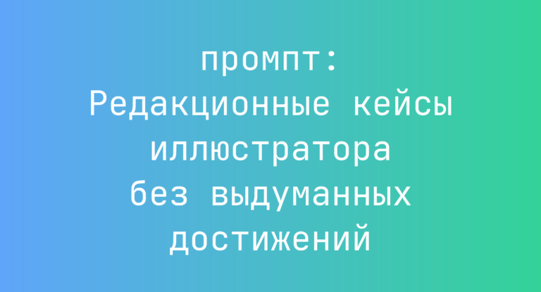 Редакционные кейсы иллюстратора без выдуманных достижений