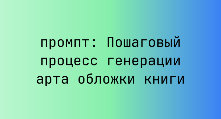 Пошаговый процесс генерации арта обложки книги