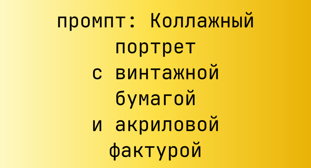 Коллажный портрет с винтажной бумагой и акриловой фактурой
