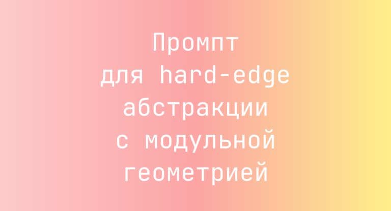 Промпт для hard-edge абстракции с модульной геометрией