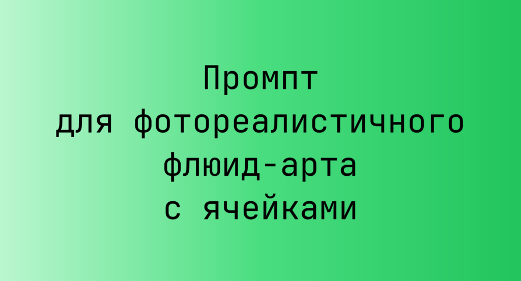 Промпт для фотореалистичного флюид-арта с ячейками