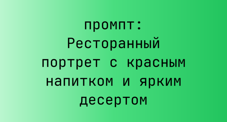 Ресторанный портрет с красным напитком и ярким десертом