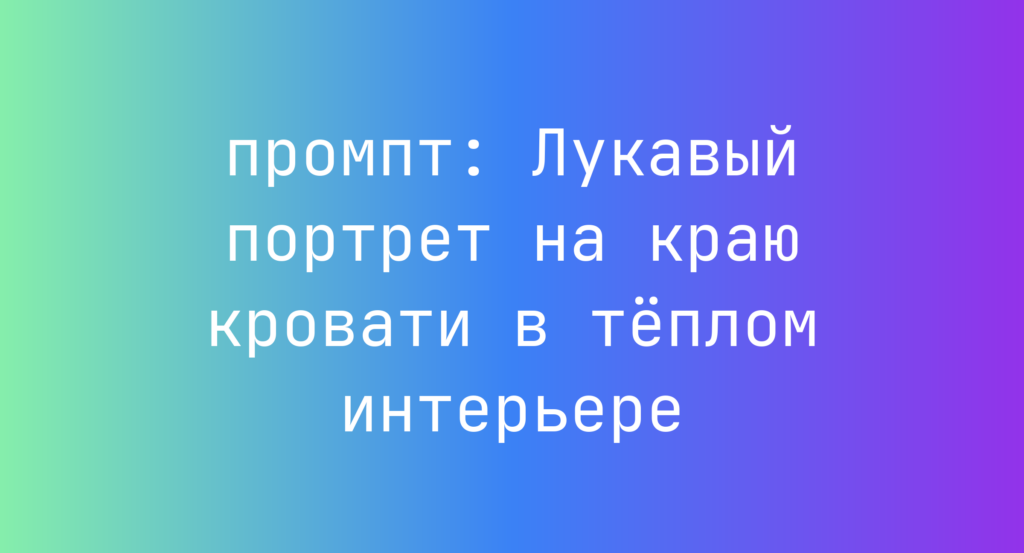 Лукавый портрет на краю кровати в теплом интерьере