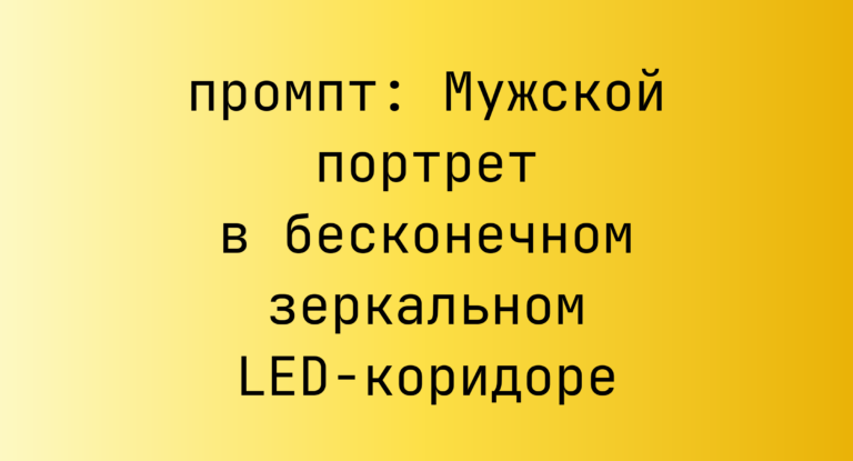 Мужской портрет в бесконечном зеркальном LED-коридоре