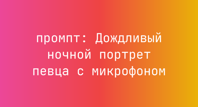 Дождливый ночной портрет певца с микрофоном