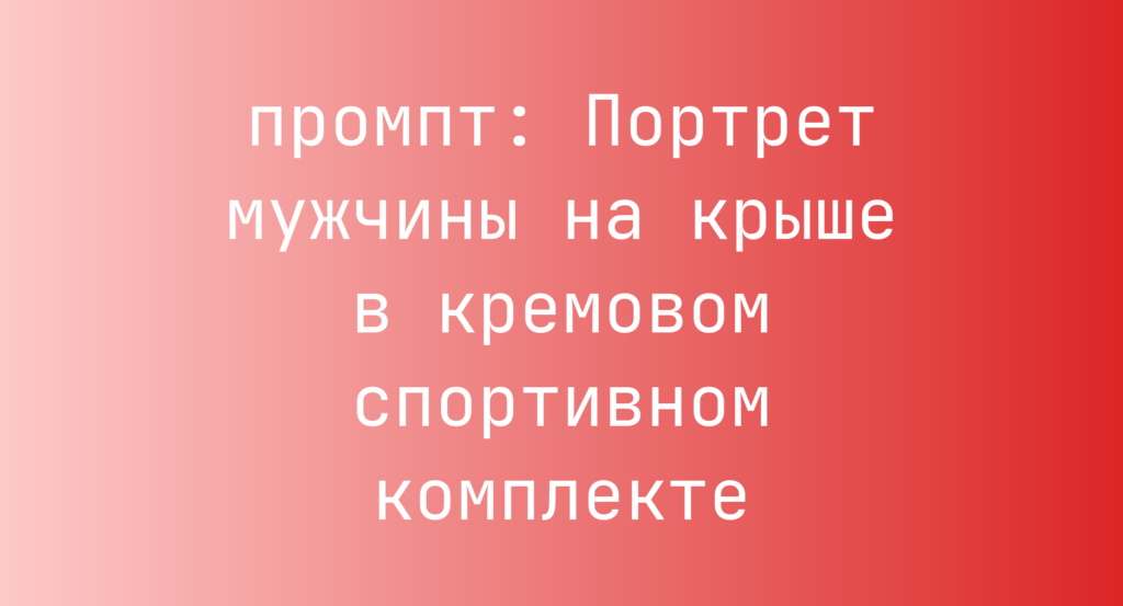 Портрет мужчины на крыше в кремовом спортивном комплекте