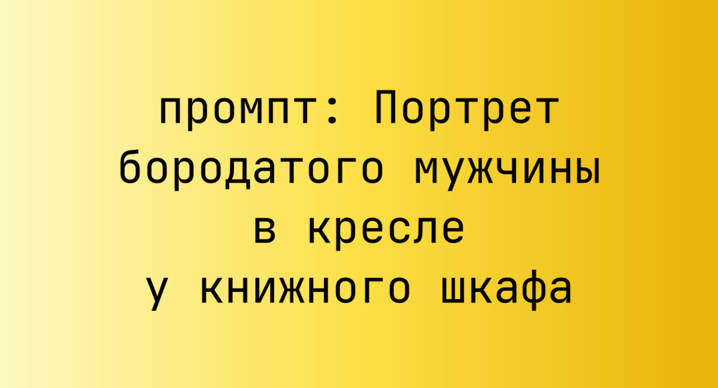 Портрет бородатого мужчины в кресле у книжного шкафа