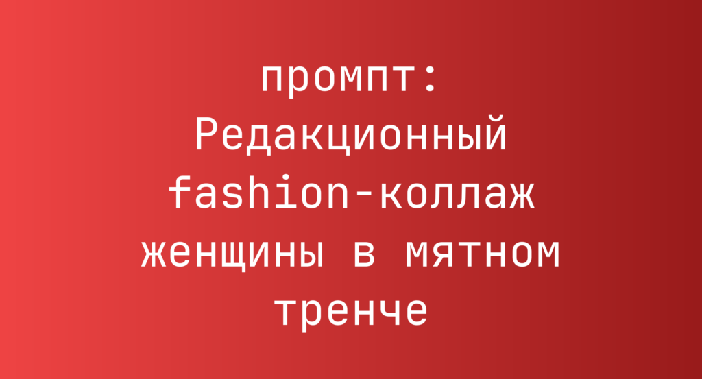 Редакционный fashion-коллаж женщины в мятном тренче