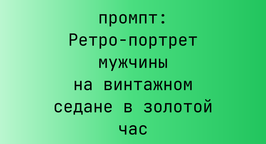 Ретро-портрет мужчины на винтажном седане в золотой час