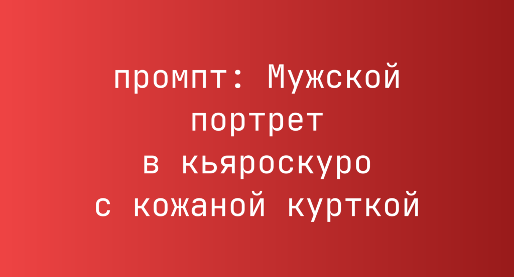 Мужской портрет в кьяроскуро с кожаной курткой