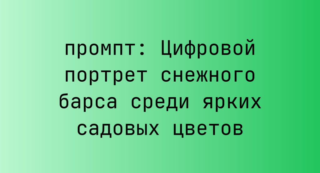 Цифровой портрет снежного барса среди ярких садовых цветов