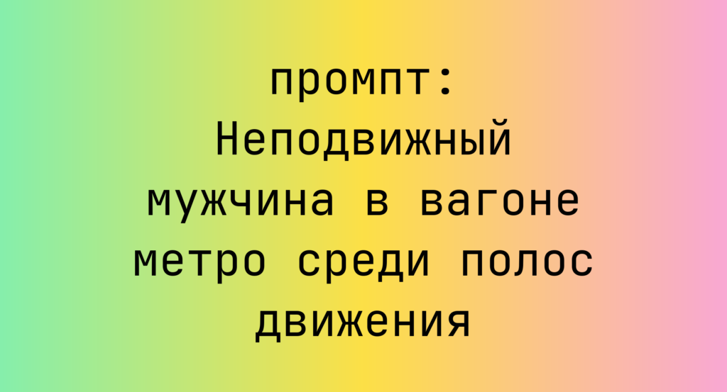 Неподвижный мужчина в вагоне метро среди полос движения