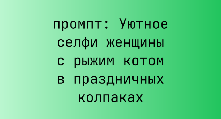 Уютное селфи женщины с рыжим котом в праздничных колпаках