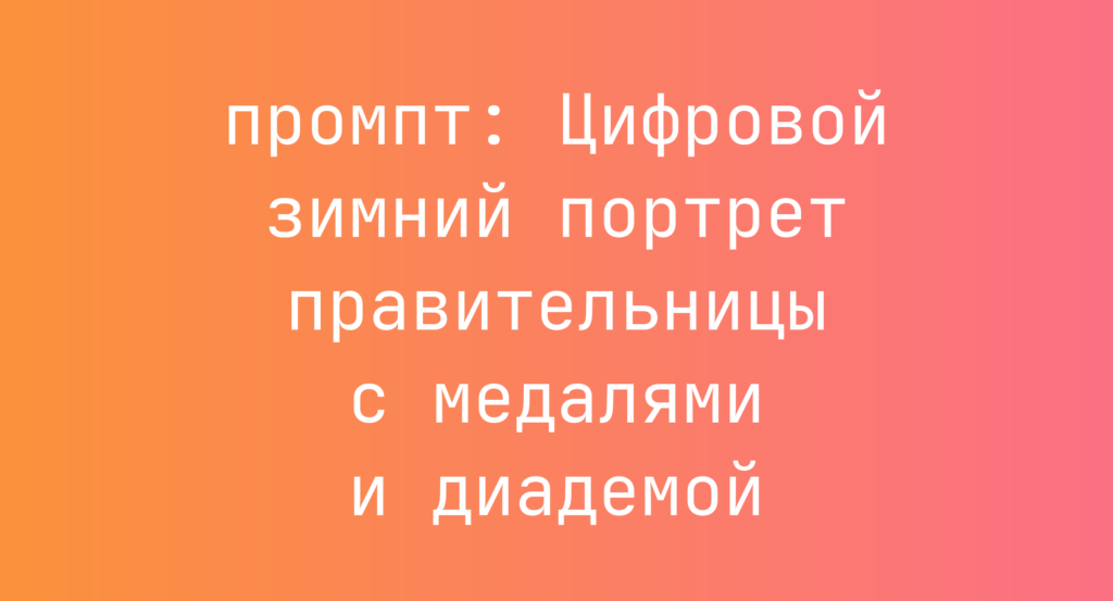 Цифровой зимний портрет правительницы с медалями и диадемой